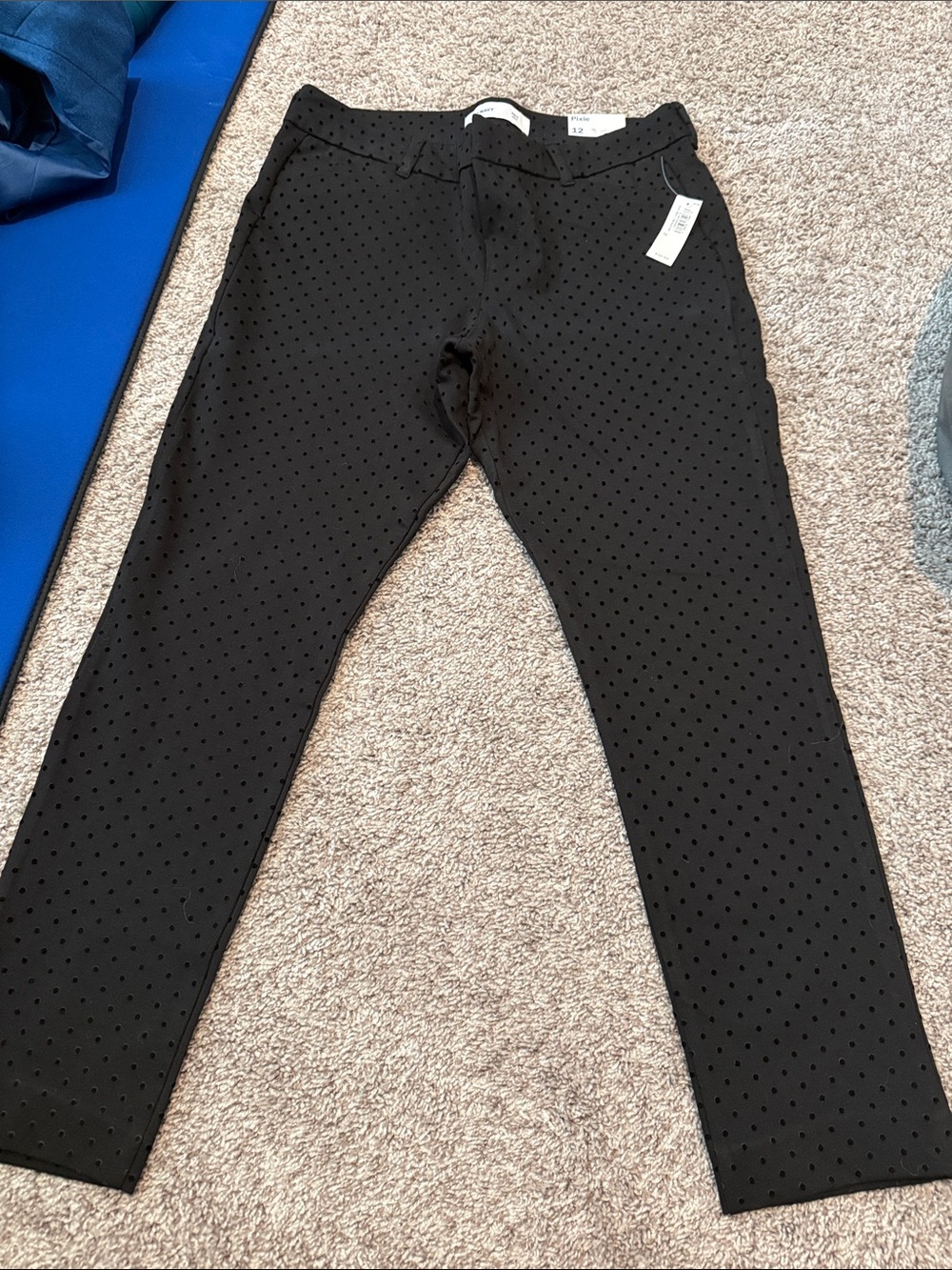 Old Navy Black Polka Dot Stretch Chinos